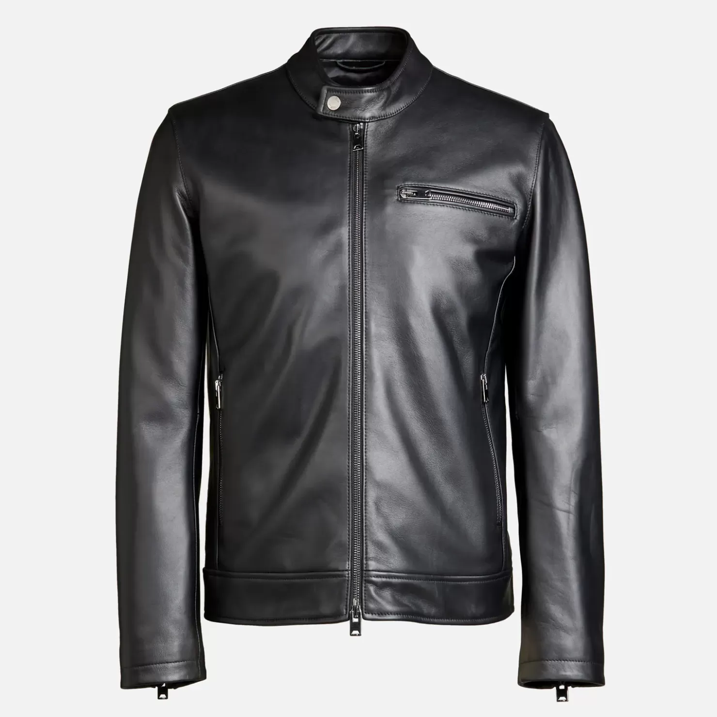 Uomo Hogan Giacca Biker In Pelle